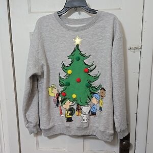 PEANUTS NEW CHRISTMAS SWEATSHIRT Wmns Men LARGE 12-14 GREAT CONDITION NEVER WORN